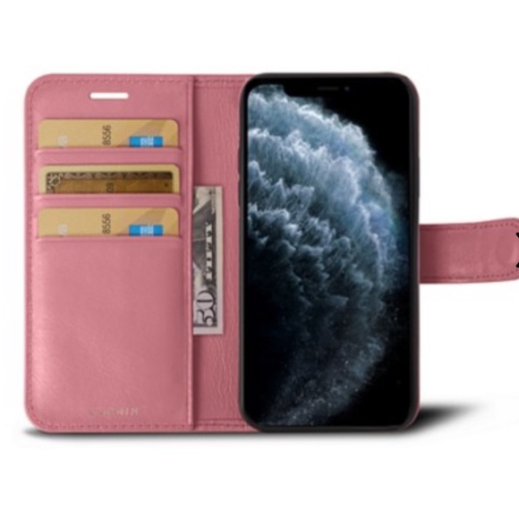 Lucrin pink Italian leather iPhone 11 case new in box - Picture 1 of 4